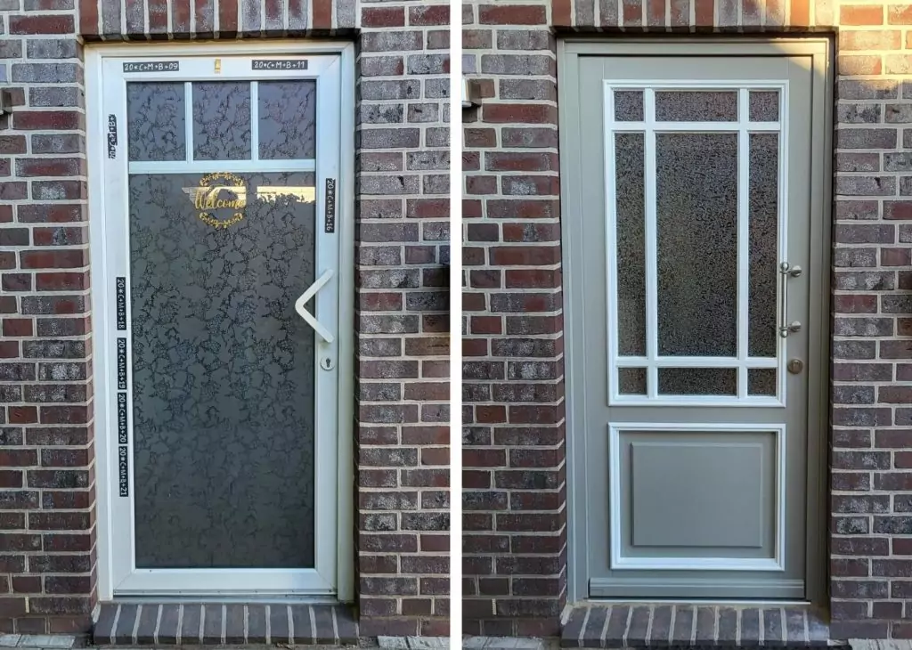 Haustür Holzhaustür 5 Grau Weiß Kemena Bremen