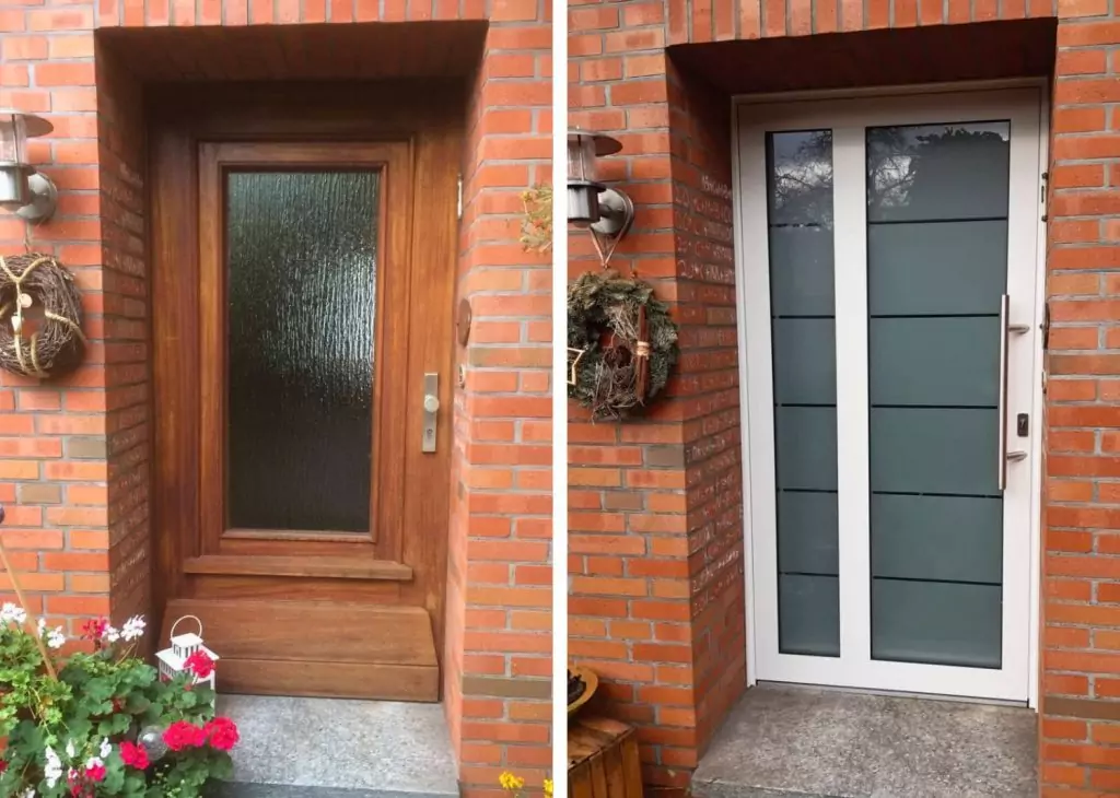 Haustür Aluminium 10 Aluminiumhaustür weiß Glas Weru Kemena Bremen