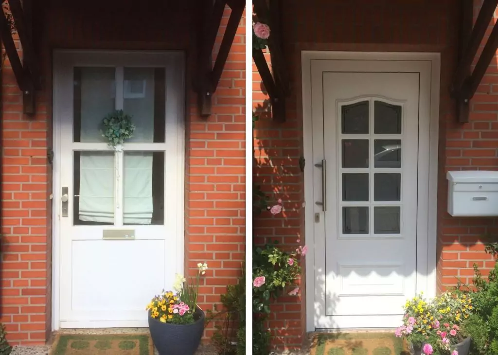 Haustür Aluminium 11 Aluminiumhaustür weiß Sprossen Weru Kemena Bremen