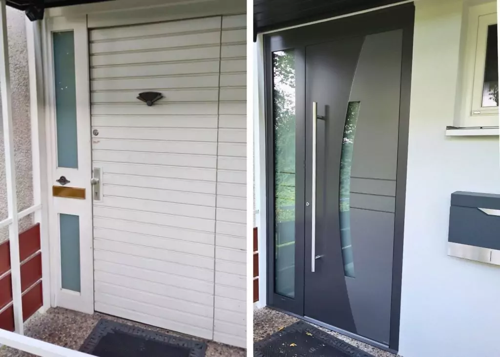 Haustür Aluminium 2 Aluminiumhaustür grau Weru Kemena Bremen