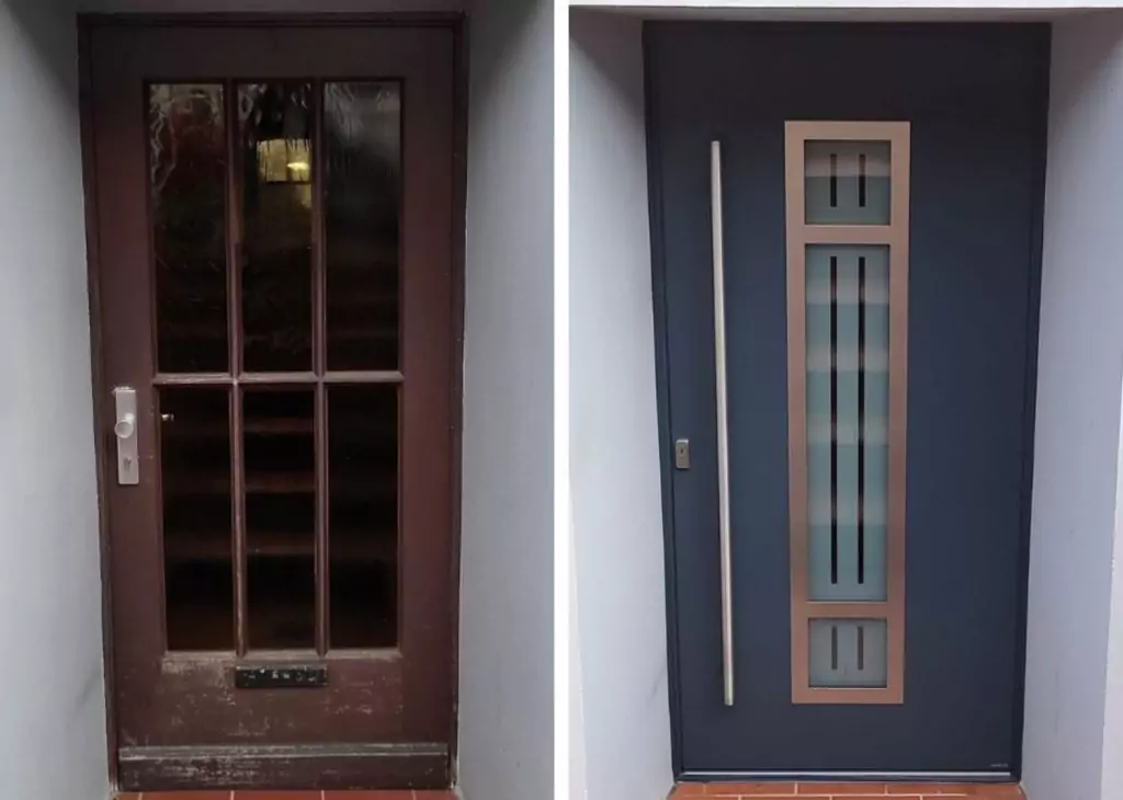 Haustür Aluminium 5 Aluminiumhaustür blau Weru Kemena Bremen