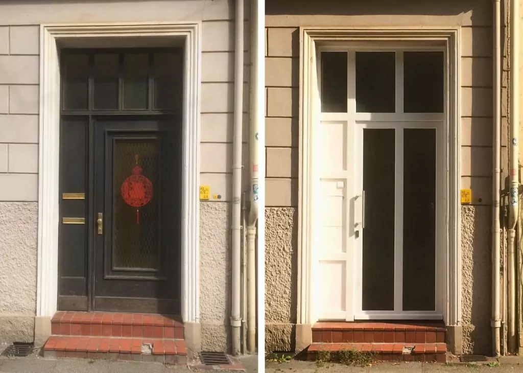 Haustür Kunststoff 2 weiß Oberlicht Seitenteil Weru Kemena Bremen