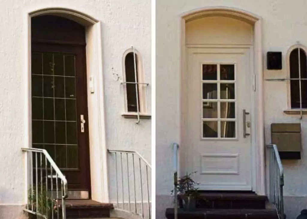 Haustür Kunststoff 3 weiß Sprossen Weru Kemena Bremen