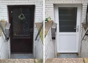 Weru Nebeneingangstür Avida - Kellertür vorher nachher