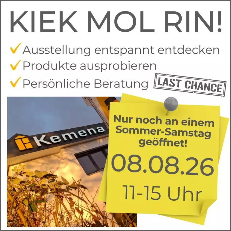 Kemena Bremen Samstag Ausstellung geöffnet Beratung Fenster Haustür Terrassendach Wintergarten